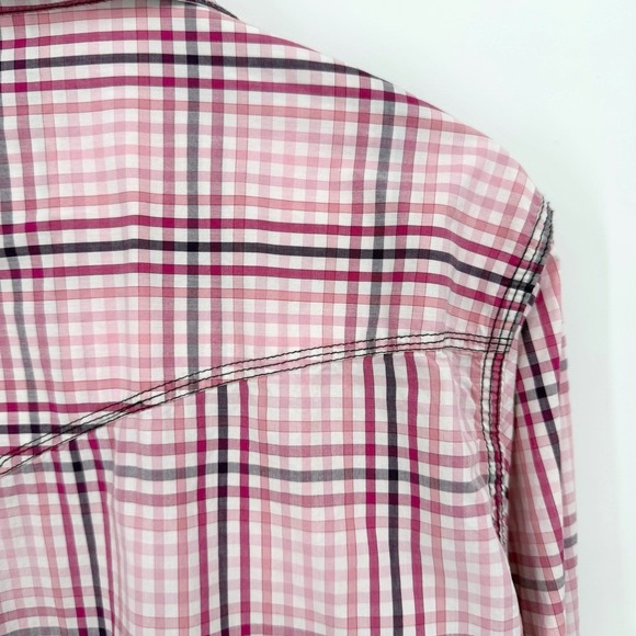 Larry Mahan Mens Size Medium Plaid Long Sleeve Shirt Pearl Snap Western Cowboy - Picture 4 of 8